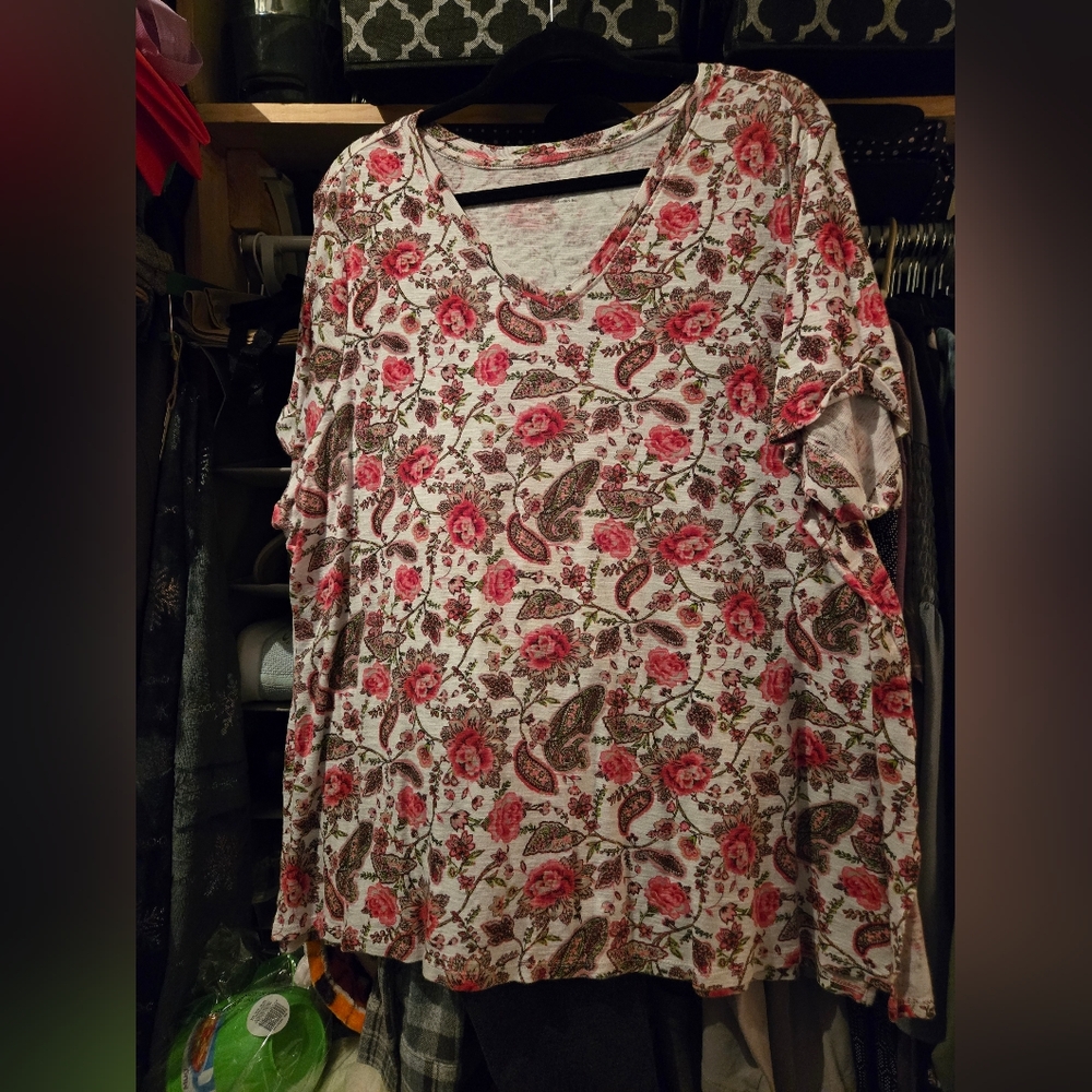 Floral V-Neck Women's Top